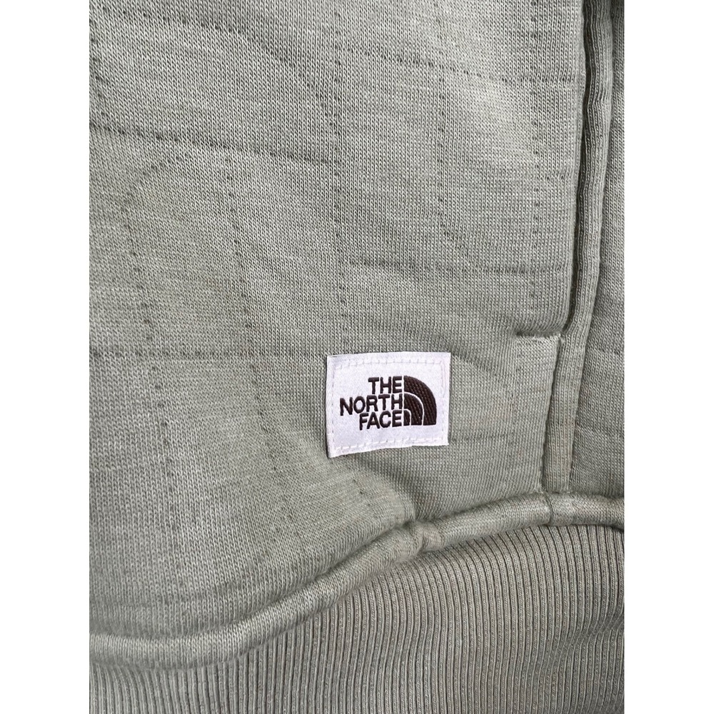 The North Face Womens Tea Green Quilted Logo Full Zip Hoodie NF0A7QIN 2X NEW - Picture 5 of 10